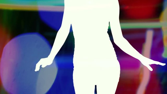 sexy disco dancer shadow with abstract background