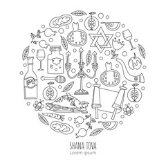 Shana Tova label vector