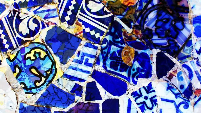ceramic tiles in gaudi designed parc guell