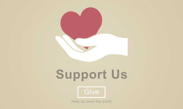 Support us Welfare Volunteer Donations Concept
