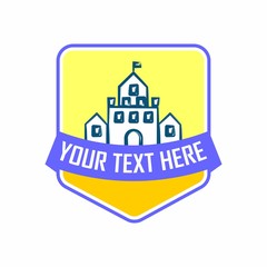 Obraz premium Castle Fortress logo icon Vector