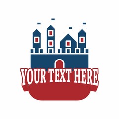 Castle Fortress logo icon Vector