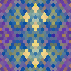 Kaleidoscopic low poly hexagon style vector mosaic background