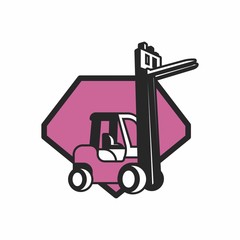 forklift logo icon vector
