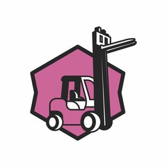 forklift logo icon vector

