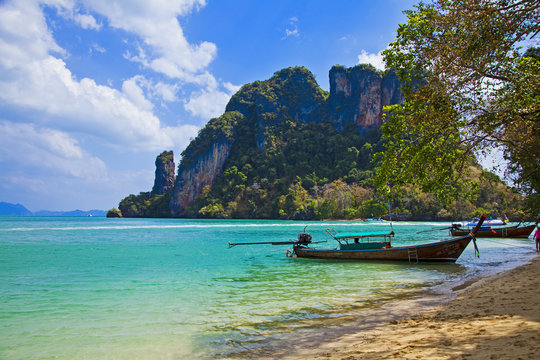 Cliff tropical sea landscape in Phang nga bay