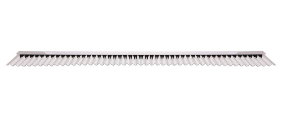 Stainless ridged cutter for bakery on white background.