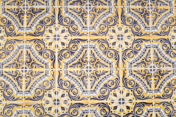 Abstract detail of traditional tiled texture background, closeup view
