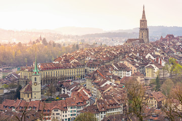 Fototapeta na wymiar Bern cityscape in the morning