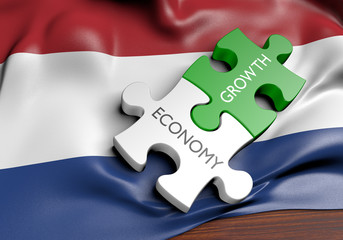 Netherlands economy and financial market growth concept, 3D rendering
