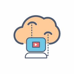 cloud computer logo icon vector