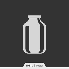 Glass jar vector icon for web and mobile
