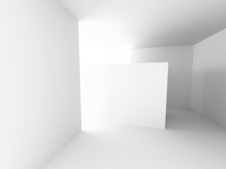 Fototapeta premium Empty Modern Room Interior With Light. White Architecture Backgr