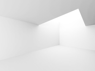 Fototapeta premium Modern Architecture Background. Empty White Room