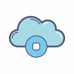cloud computer logo icon vector
