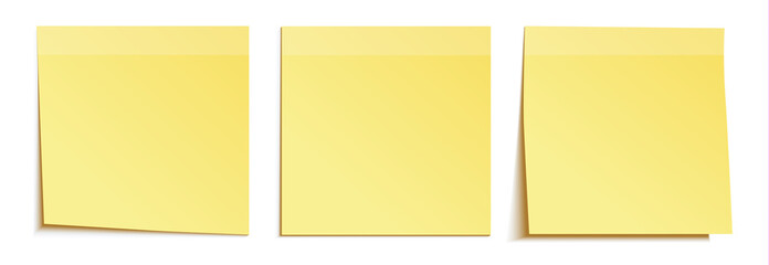 Yellow stick note isolated on white - obrazy, fototapety, plakaty
