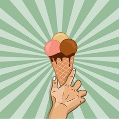 Hand reaching for ice cream

