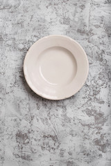 White empty vintage plate