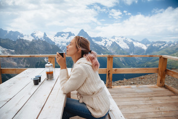 Outdoor cafe on mountain