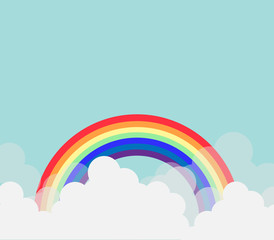 Monsoon season sale background with cloud and rainbow. sale banner season off. poster advertising. Flat design business financial marketing sale advertisement concept cartoon illustration.