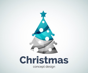 Vector Christmas or New Year tree logo template © antishock