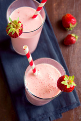 Strawberry smoothie with yogurt