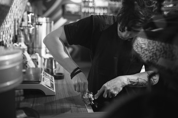 Barista at work in a coffee shop