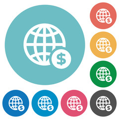 Flat online dollar payment icons