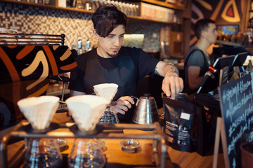 Barista at work in a coffee shop