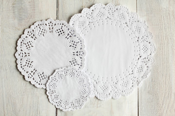 napkins on wooden background.Monochrome