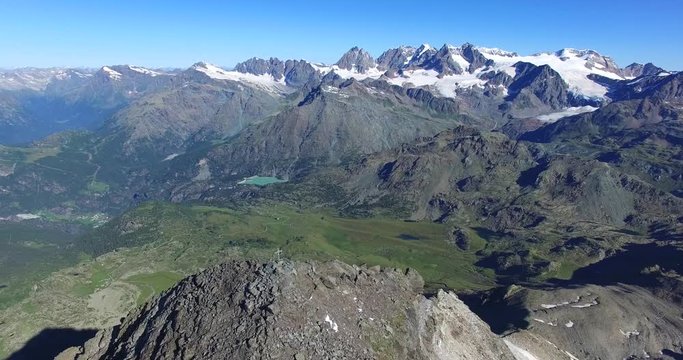 Pizzo Scalino - Valmalenco - Aerial view 4k