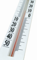 Thermometer is insulated on white background