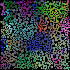 Green blue pink dot on black business background