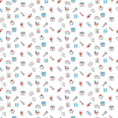 Medical symbols seamless pattern