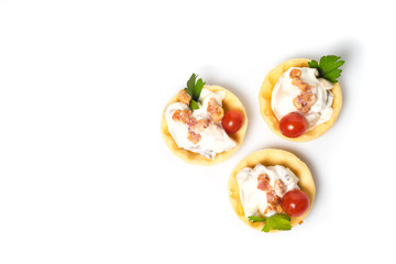 canapes, appetizer with creamy Chicken salad