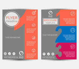 Number style cover layout annual report brochure flyer design template. Leaflet cover presentation abstract background, layout in A4 size. Flat design for business marketing advertisement concept.