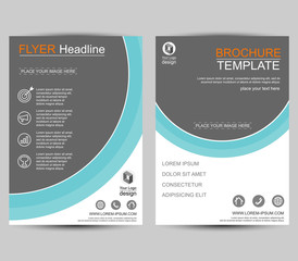Geometric brochure circle style flyer design template vector. Leaflet cover abstract background, Layout in A4 size. Flat design for business financial marketing banking concept illustration.