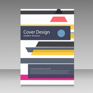 Straight lines abstract vector brochure template