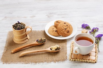 Herbal tea and cookies