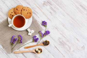 Herbal tea and cookies