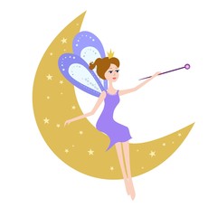 Fairy sitting on the moon