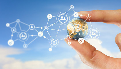 Media worldwide technology concept . Mixed media