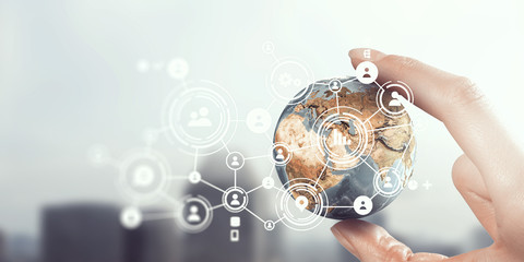 Media worldwide technology concept . Mixed media