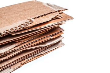 cardboard pieces isolated on white background