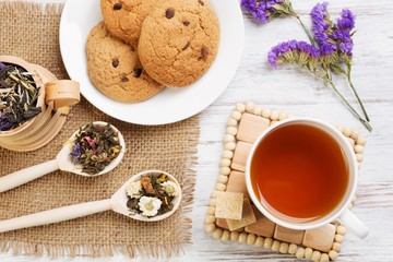 Herbal tea and cookies