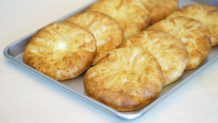 khachapuri on a tray closeup