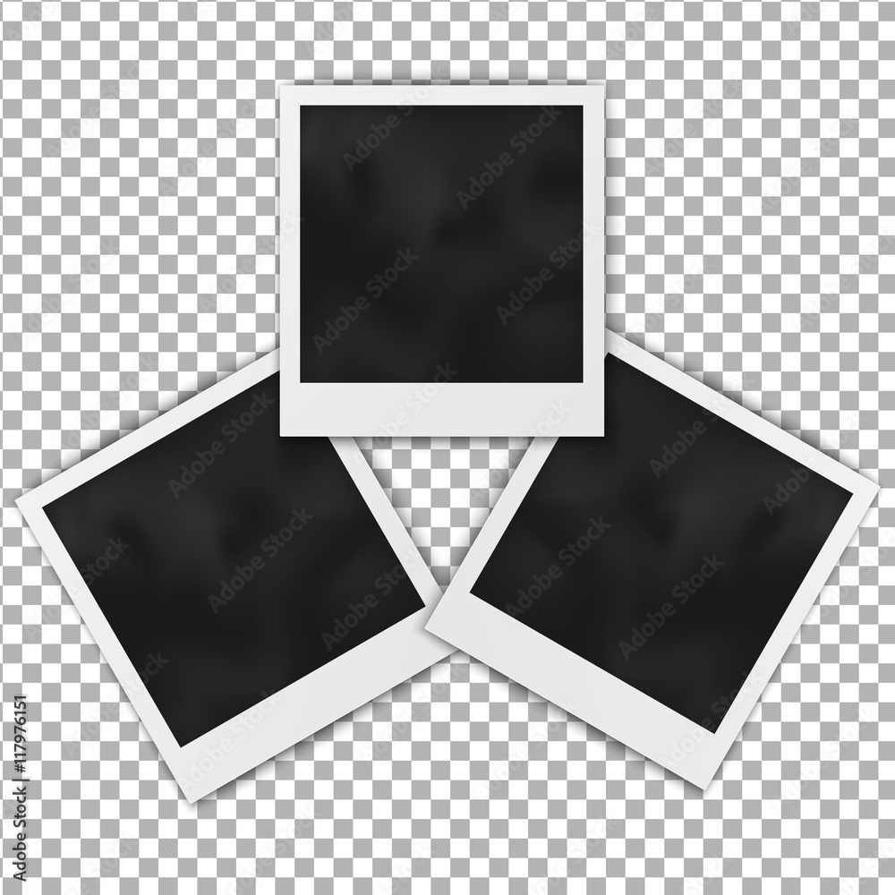 Aufkleber set of realistic blank photo frame polaroid