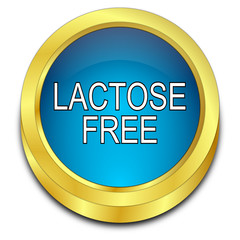 Lactose free Button - 3D illustration