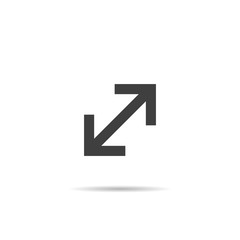 Extend, Re-size, Enlarge icon.