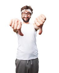 crazy sports man angry expression